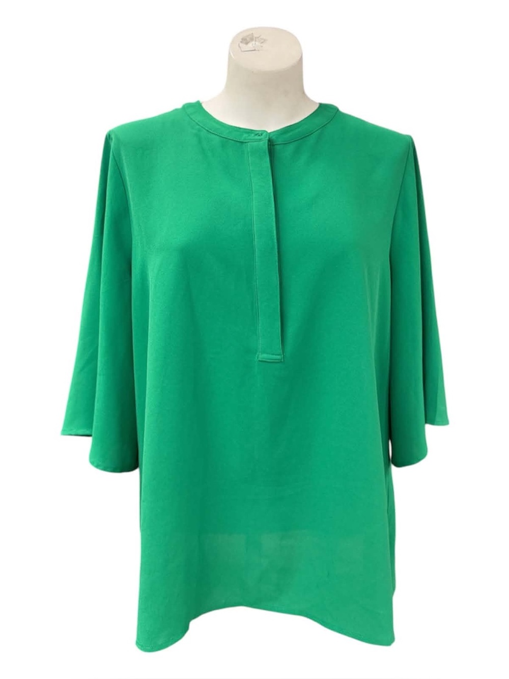 Chico's Emerald Green Split-Sleeve Tunic Size L